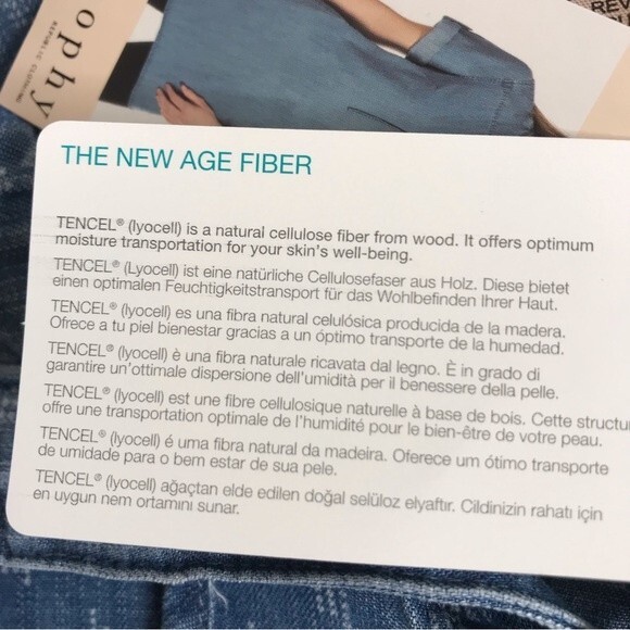 NWT Philosophy Blue Chambray Denim Tencel Lace Up Dress Tunic Women Size Large - Picture 12 of 13